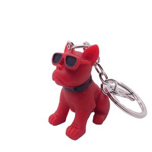 Llavero con forma de dibujos animados para perros, gafas de sol con diseño creativo de pit dog, regalo de promoción - Product Image 1