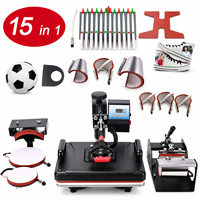Machine d'impression de t-shirts 15 en 1, presse à chaud combinée, machine de transfert thermique par sublimation pour tasses, maillots, chapeaux, chaussures, stylos, coques de téléphone, ballons