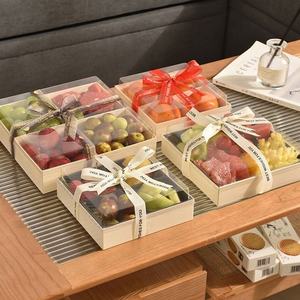 Boîte d'emballage personnalisée pour fruits frais, boîte en papier plastique transparente carrée jetable de qualité alimentaire avec fenêtre - Product Image 1