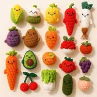 Kaiyue Handgebreide Gehaakte Fruit Groente Pop Speelgoed Sleutelhangers Komkommer Avocado Breien Gehaakte Pop Amigurumi Garen Speelgoed