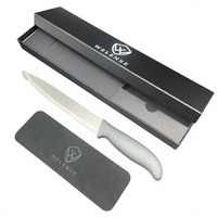 Couteau à trancher professionnel de 8 pouces en acier inoxydable, couteau à viande pour la cuisine avec boîte cadeau de luxe et étui pour lame, logo personnalisé OEM