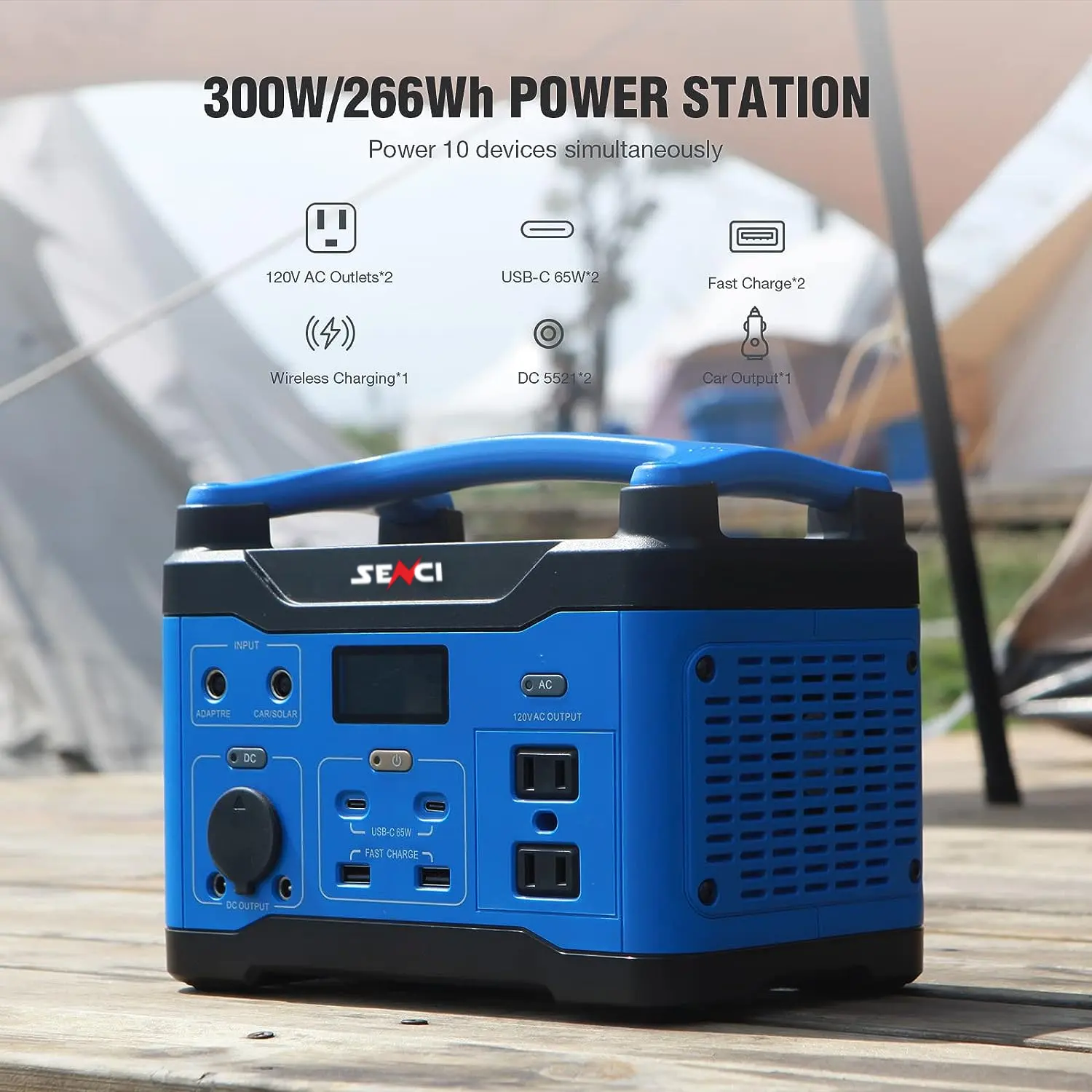 SENCI 300W 110V-240V Factory Direct Sell supply portable solar generator 300W 269Wh 220V outdoor portable power supply