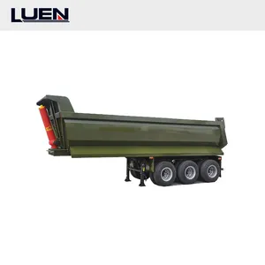 Thickness side 8mm bottom 10 mm Dump trailer 3 Axles 40 cubic meter Tipper Semi Truck Tipping Trailer 16 tire For Sale