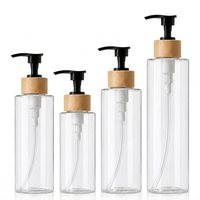 Bouteille de lotion en plastique rigide transparente avec pompe, logo personnalisé, 3oz/4oz/5oz/6oz/8oz, pour shampoing/douche/sérum capillaire