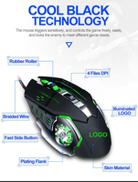Accessoires informatiques souris de jeu filaire USB RGB touches muettes souris de jeu pondérée par le bas ergonomique 7600DPI pour bureau