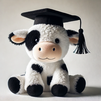 Jouets en peluche animaux doux personnalisés poupée fabricant graduation vache des hautes terres avec casquette de doctorat jouets en peluche animaux vache peluche