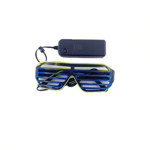 Gafas de neón Rave, gafas de sol LED, obturador intermitente de plástico, cable El para fiesta, disfraces de DJ, bolsa de noche Diwali, Light <span class=keywords><strong>Happy</strong></span> <span class=keywords><strong>Bar</strong></span> - Product Image 5
