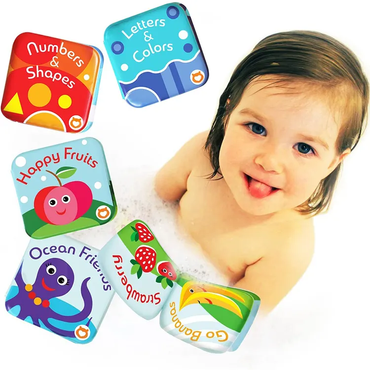 Çocuklar eğitici bebek su geçirmez banyo oyuncakları yüzen bebek banyo kitapları yeni yürümeye başlayan çocuklar için