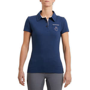 POLO de manga corta para montar a caballo para mujer, azul - Product Image 2