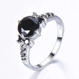 Bagues en argent plaqué 925 avec zircon violet et améthyste, style occidental, pour femmes, idéales pour fiançailles, vente en gros - Product Image 2