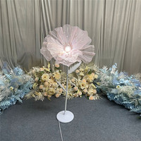 Lampu Bunga Buatan Raksasa AmWedding Glowing Yarn AC Powered, Gaya Modern, Kain Metalik, Cahaya Putih Hangat, Rating IP20, untuk Pernikahan