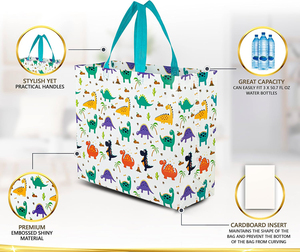 Tùy chỉnh món quà sinh nhật đảng tái sử dụng siêu âm khủng long Tote thiết kế mới không dệt Túi Màn hình in ấn - Product Image 3