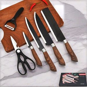 Hot Selling Export Stainless Steel Hammer Pattern Forging 6-Piece <b>Set</b> <b>Spray</b> Painting Cutting Tool <b>Set</b> Kitchen <b>Set</b> - Product Image 3