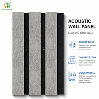 Panneau mural acoustique gris vintage industriel à lattes avec support en feutre PET, panneau décoratif intérieur absorbant le son en fibre de polyester