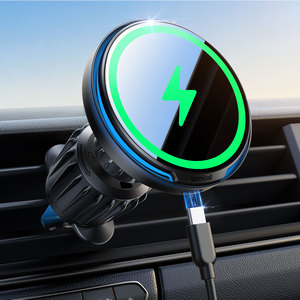 Chargeur de voiture sans fil Lamicall MG25-T certifié Qi2 15W avec lumière RGB, support magnétique pour téléphone, tableau de bord de voiture, grille d'aération, support de charge rapide - Product Image 1