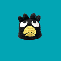 Chapeau en crochet fait main, petit monstre diable, dessin animé mignon et drôle, tricoté, vert