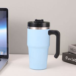 En gros, Gobelet de voyage isotherme sous vide en acier inoxydable de 30 oz pour voiture avec poignée et ensemble de pailles - Product Image 5