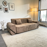 Canapé sectionnel trois places en microsuède turquoise, scellé sous vide, extensible, pour location ou dortoir, MOQ 1 pièce, style moderne