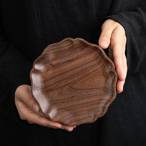 Walnut Wood Teapot Holder Solid Wood <b>Tea</b> <b>Tray</b> Cup Coaster Handmade <b>Tea</b> Accessories For <b>Tea</b> Ceremony - Product Image 4