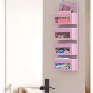 Organizador de Almacenamiento para Puerta con 4 Bolsillos, Color Rosa, para Productos de Bebé, Dormitorio, Baño, Despensa - Product Image 5