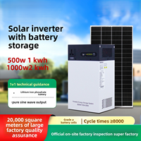 Système de production d'énergie solaire photovoltaïque monocristallin portable domestique MPPT au lithium-ion 1000W 220V/230V avec stockage inversé
