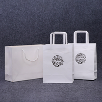 Sacs d'emballage cadeau personnalisés de luxe avec logo imprimé, sacs de shopping personnalisés, sacs en papier blanc jetables avec poignée plate