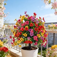Fleurs d'eucalyptus artificielles en plastique avec piquet de fixation pour la décoration moderne des jardins et des patios extérieurs