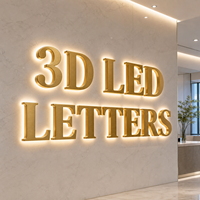 Plaque de signalisation avec logo rétroéclairé rond, lettres 3D personnalisées en LED pour affichage mural de nom de bureau, publicité, lettres lumineuses