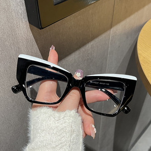 Marcas diseñador <span class=keywords><strong>Retro</strong></span> personalizado Tr90 Anti luz azul ordenador negro China venta al por mayor ojo de gato gafas ópticas marco 2024 - Product Image 1