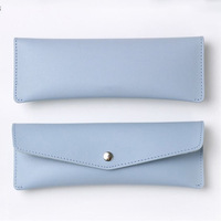 Étui à crayons multifonctionnel en cuir PU, pochette à stylos tendance, grande capacité, pour ranger règles, crayons et gommes