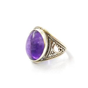 แหวนพลอยอเมทิสต์ เงินแท้ 925 แหวนพลอยทำมือ คอลเลคชั่นแหวนเงินคุณภาพ ราคาขายส่ง - Product Image 3