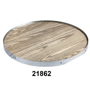 ถาดเสิร์ฟเหล็ก ลายดอกไม้ ดีไซน์ตัดแต่ง พร้อมเคลือบสีทองเหลืองโบราณ - Product Image 4