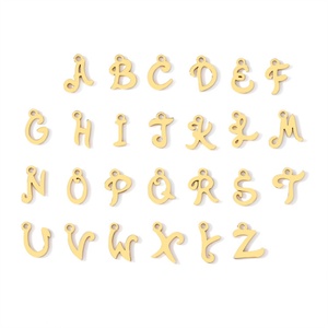 High Polished Monogram Jewelry Diy Jewelry Stainless Steel <b>Initial</b> Letters - Product Image 2
