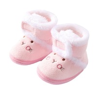 DOU YI Nouvelles Chaussures Bébé 6-12 Mois Automne Hiver Semelle Souple Mi-Mollet Fermeture Auto-agrippante Dessin Animé Chaussures pour Tout-petits