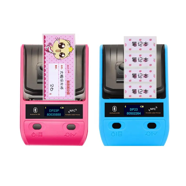 Detong DP23 Pocket Thermische Printer Kleur Label Printer 58 Mm School/Office Sticker Label Printer