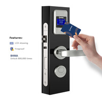 Serrure de porte de motel ORBITA, norme européenne, mortaise, distance entre les trous de 72 mm/85 mm, sans clé, carte-clé, serrure à capteur RFID, contrôle d'accès