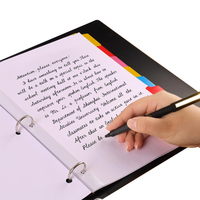 Separadores de 3 anillas para archivador, 8 colores, tamaño A4, protectores de hojas de plástico blancos para índice de páginas, para uso en oficina, escuela y cuadernos.