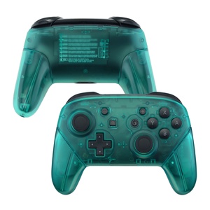 EXtremeRate Clear Pure Green Faceplate Backplate Handles DIY Replacement Full Housing Shell Cover for <b>Switch</b> Pro Controller - Product Image 2