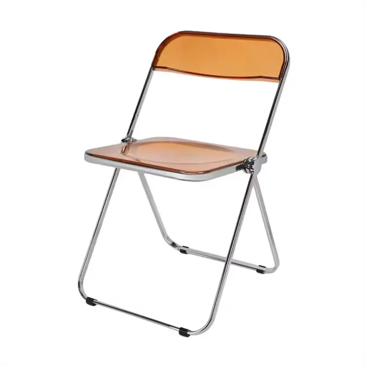 Современный популярный Пластиковый Акриловый янтарный прозрачный складной тренировочный стул