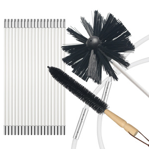 Kit de nettoyage de cheminée de 20 pieds avec tiges en nylon flexibles, têtes de brosse de 4 et 6 pouces, adaptateur pour perceuse, brosse pour cheminée - Product Image 5