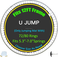 Tapis de saut rond de remplacement pour trampoline, 56 ressorts, en tissu, pour l'extérieur, sécurisé et souple, 6/8/10/12 pieds, modèle Europe