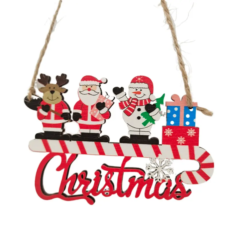 Handmade Wood Craft Ornament Christmas Ornament Wooden Hanging Pendants Lovely Personalized Decoration Hanging Tree