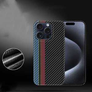 เคสคาร์บอนไฟเบอร์คุณภาพสูงสำหรับ Kevlar aramid เคสโทรศัพท์ไฟเบอร์พร้อมแม่เหล็กสำหรับ iPhone 14 15 16 Plus Pro MAX - Product Image 4