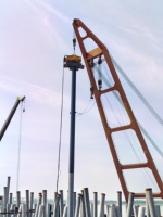 ANTENG Marteau vibrant de 24 m de profondeur monté sur grue, machinerie de construction pour le battage de pieux, projets de génie civil et de ponts, roulement OEM