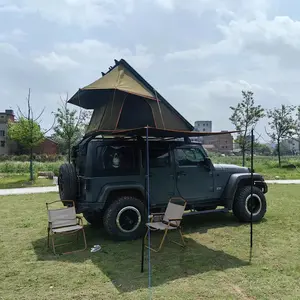 Factory 3-4 Person Triangle Camping Rooftop Tent Aluminum Top Roof Tent With Clamshell Hard Shell Rooftop Tents