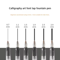 Stylo plume transparent en plastique à pointe oblique en forme de bec de canard pour la calligraphie anglaise, arabe, l'art gothique, les polices de caractères, emballage en vrac
