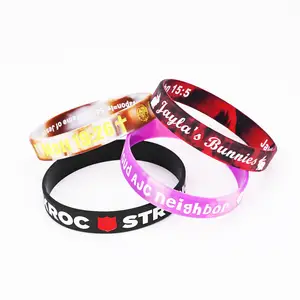 Hot Sales Design Your Own Logo Sports Silicone Wristband Printed Rubber Basketball Bracelet With Logo Custom