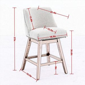 Modern Counter Height Swivel <b>Bar</b> Chairs 26'' Seat Height Paper Rope Gray Outdoor Set of <b>2</b> Lightweight Adjustable - Product Image 6