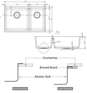 Hot Sale Quartz Double Bowl <strong>Sink</strong> Granite Composite Black <strong>Sink</strong> 60/40 for Kitchen Undermount Counter <strong>Low</strong> MOQ - Product Image 6