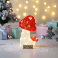 Luces de Cadena LED 3D Acrílicas con Forma de Hongo Rojo, IP44, Impermeables, con Control Manual, USB/AC/Enchufe de Pared, para Navidad y Jardín
